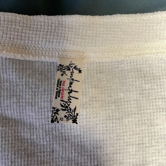 Intimately Free People Henley Bodysuit XS Cream Waffle Thermal Knit Softgirl - Picture 12 of 14